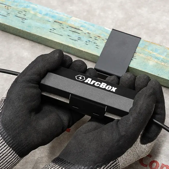 ArcBox solar DC connector enclosure being installed on roof battens